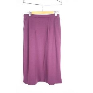 Purple Vintage Polyester A-Line Midi Skirt